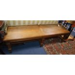 A late Victorian oak window seat W.158cm