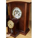 A Bulle Clockette mahogany-cased electric mantel clock and a Victorian oak bracket clock