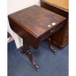 A Regency yew games / work table W.56cm