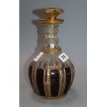 A mid 19th century Bohemian overlaid glass decanter height 23cm