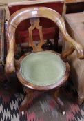 A late Victorian mahogany swivel desk chair