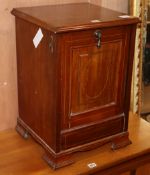 An Edwardian inlaid mahogany coal box, television unit and a corner table Corner table W.39cm