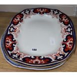 Two copeland spode meat dishes and a Royal Copenhagen Crown Derby meat dish