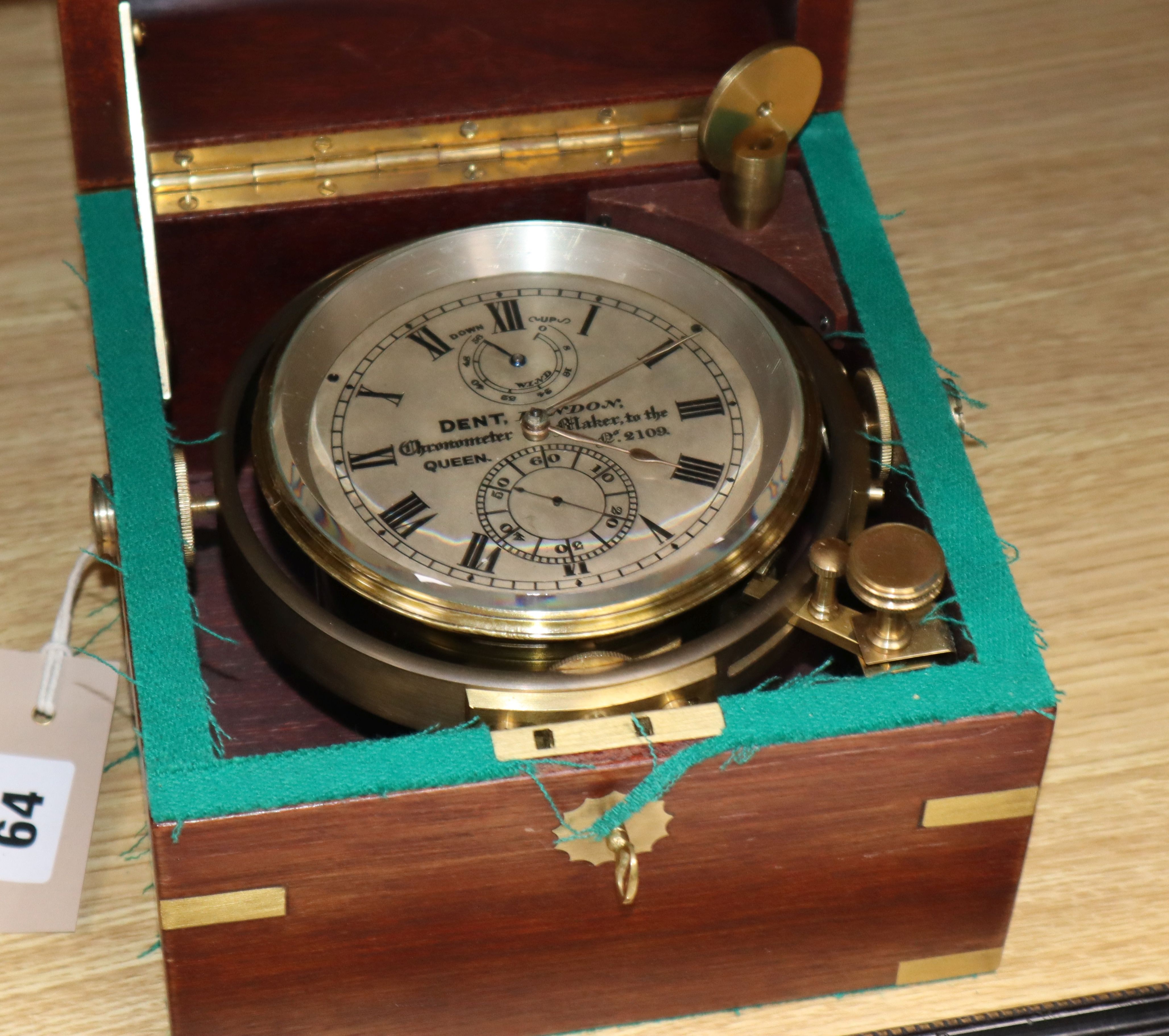 A modern ship's chronometer by Dent, No. 2109