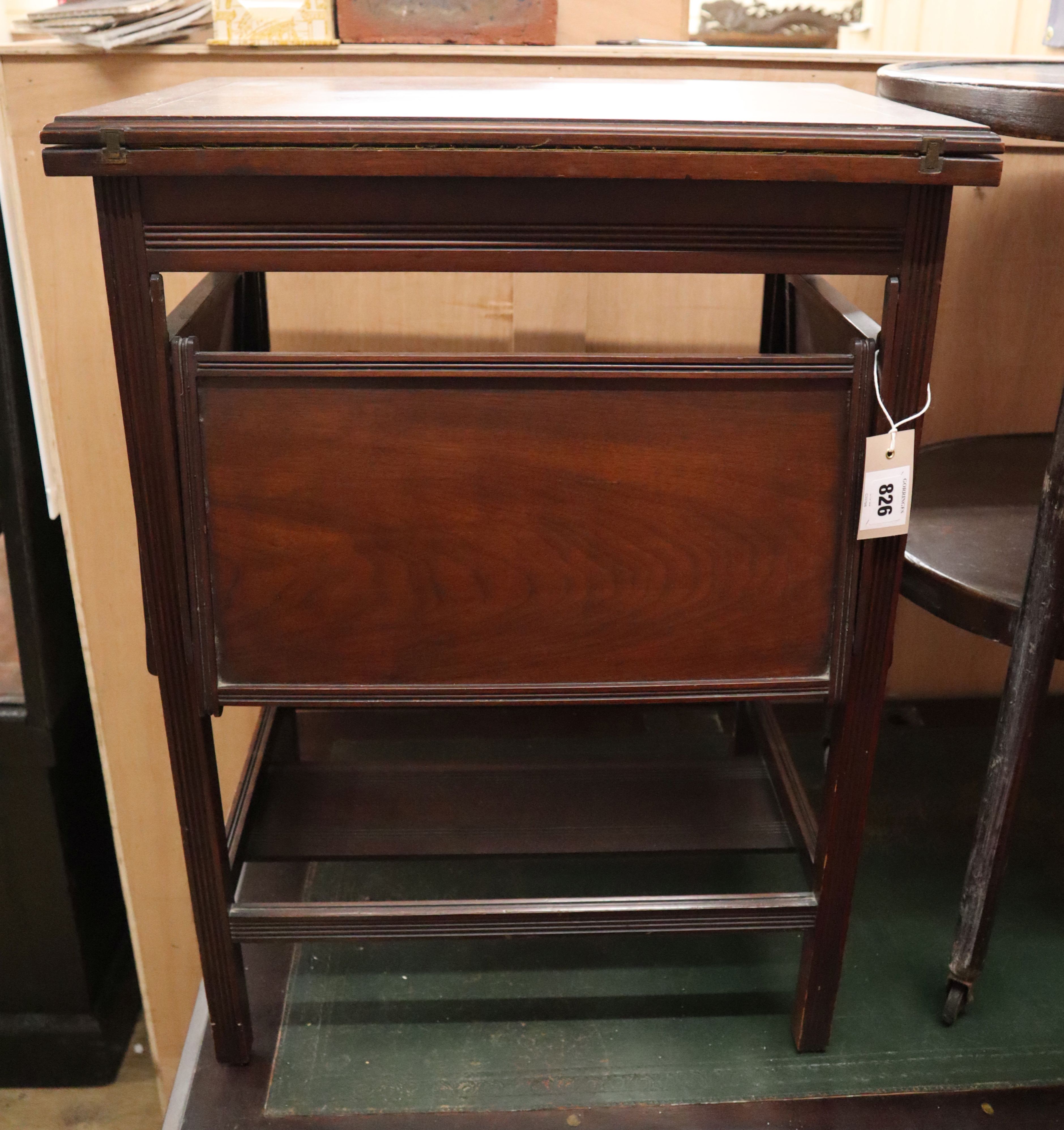 A Victorian card table with four shelves W.53cm - Image 2 of 2