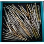 A large collection of vintage silver / metal propelling pencils to include yard-o-led (70)