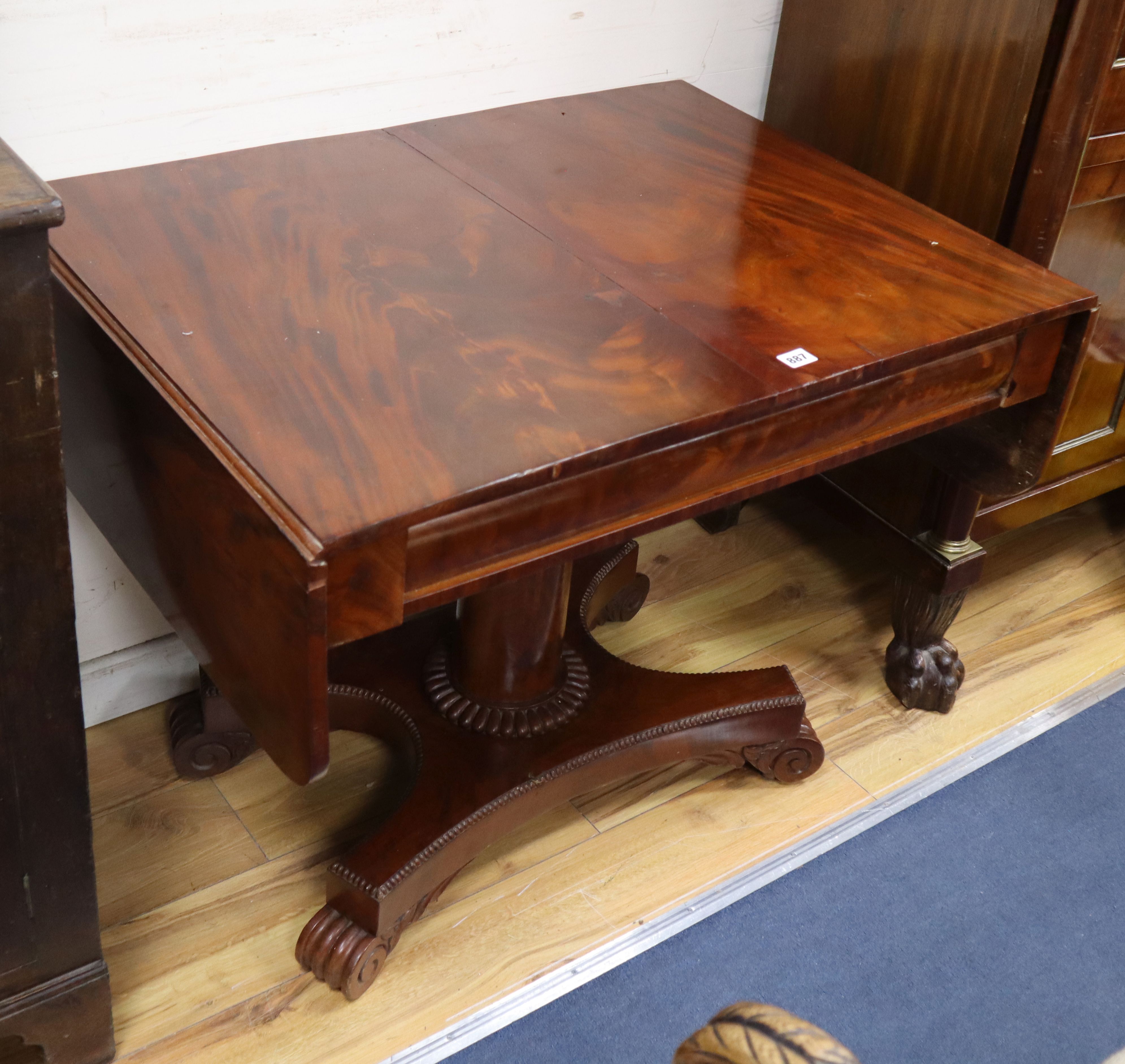 A William IV pedestal sofa table W.92cm