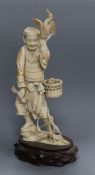 A Japanese ivory figure of a cormorant fisherman, early 20th century height 24cm