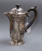A late Victorian silver hotwater pot, Birmingham, 1900, gross 11 oz.