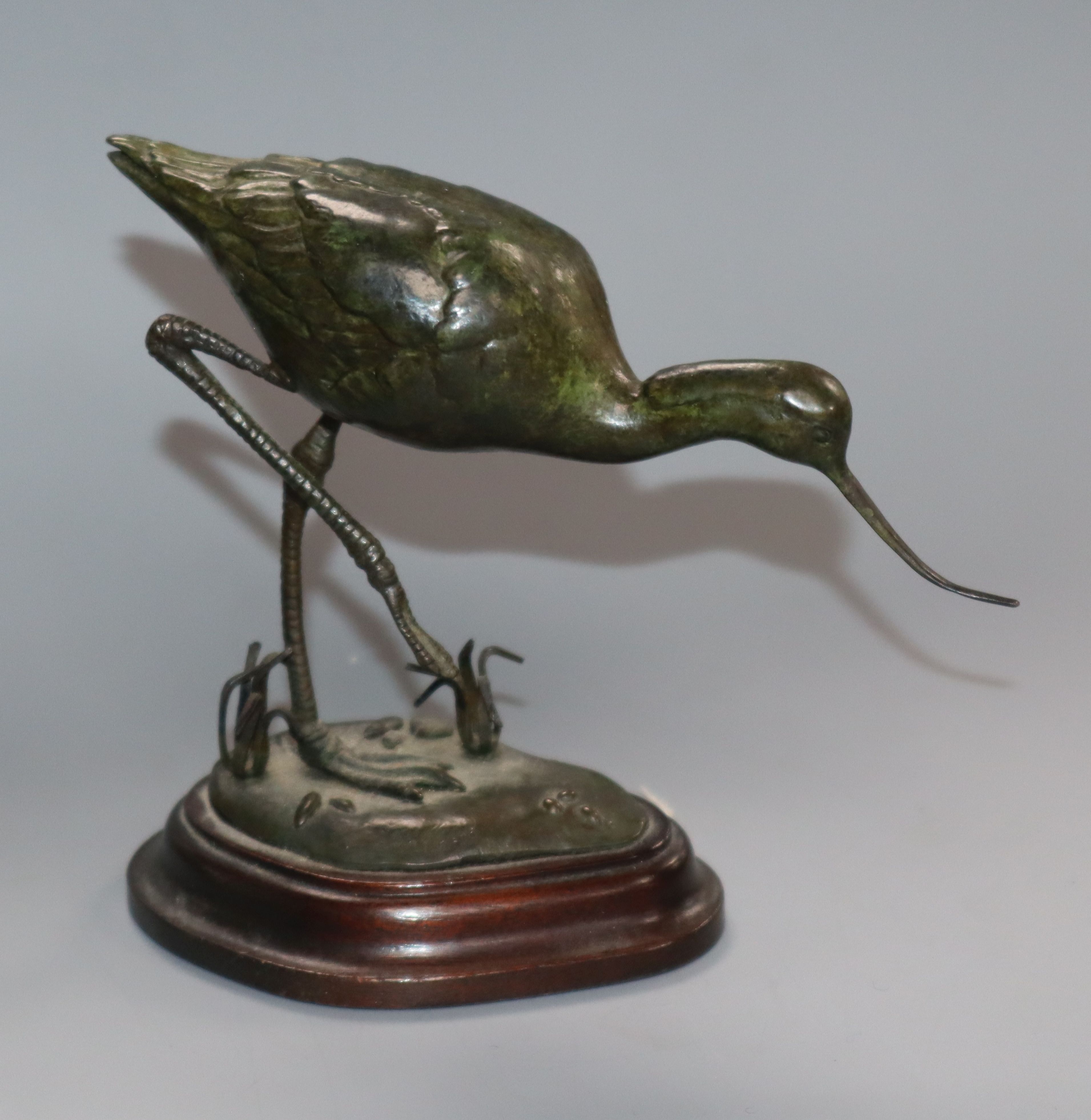 Patricia Northcroft, A bronze sculpture of an Avocet, height 11cm