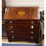 A George IV inlaid mahogany bureau W.91cm