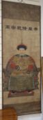 Chinese School, scroll picture, Seated Emperor, 128 x 59cm