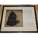 After William Nicholson (1872-1949), a woodcut print of Queen Victoria and an autograph letter'