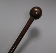 A Zulu hardwood knobkerrie