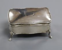 A George V silver trinket box, Birmingham, 1911, 9.9cm.