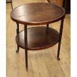 An early 20th century Czechoslavakian oval two tier occasional table W.65cm
