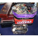 A large collection of costume jewellery, wristwatches and sundries