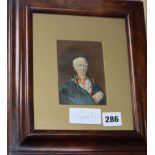 A Victorian lithograph of Wellington, rosewood framed