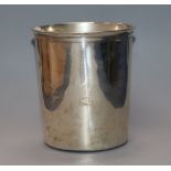 A 19th century French white metal beaker, 9.7cm.