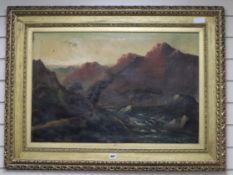 Manner of Jamieson, oil on canvas, Highland landscape, 50 x 75cm