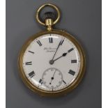 A George 18ct gold J.W. Benson keyless pocket watch dated 1912.