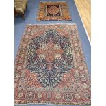 A Kashan floral medallion rug together with a Turkish prayer rug Larger 196 x 142cm