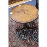 A painted mahogany tripod wine table Diameter 45cm