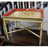 A polychrome tray top occasional table W.70cm