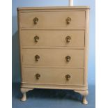 A 1920's painted chest of four drawers W.68cm