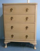 A 1920's painted chest of four drawers W.68cm