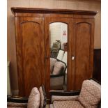 A Victorian mahogany triple wardrobe W.184cm