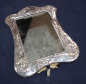 A modern Art Nouveau style silver mounted photograph frame, 30.5cm.