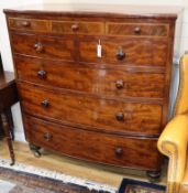 A Victorian mahogany bow front chest W.118cm