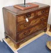 A Georgian mahogany five-drawer chest (formerly the lower section of a linen press) W.116cm