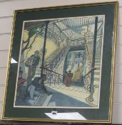 Continental School, limited edition colour print, Scene from Jules Verne?, indistinctly signed and