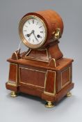 A French mahogany and brass mantel clock height 29cm