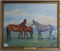 Dorothy Margaret & Elizabeth Mary Alderson, watercolour, Racehorse portrait - Eastern Wine (1938)