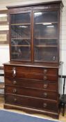 A 19th century mahogany secretaire bookcase W.122cm