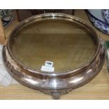 A Victorian plated mirror plateau