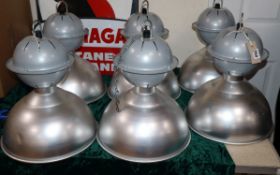 A set of six industrial lights