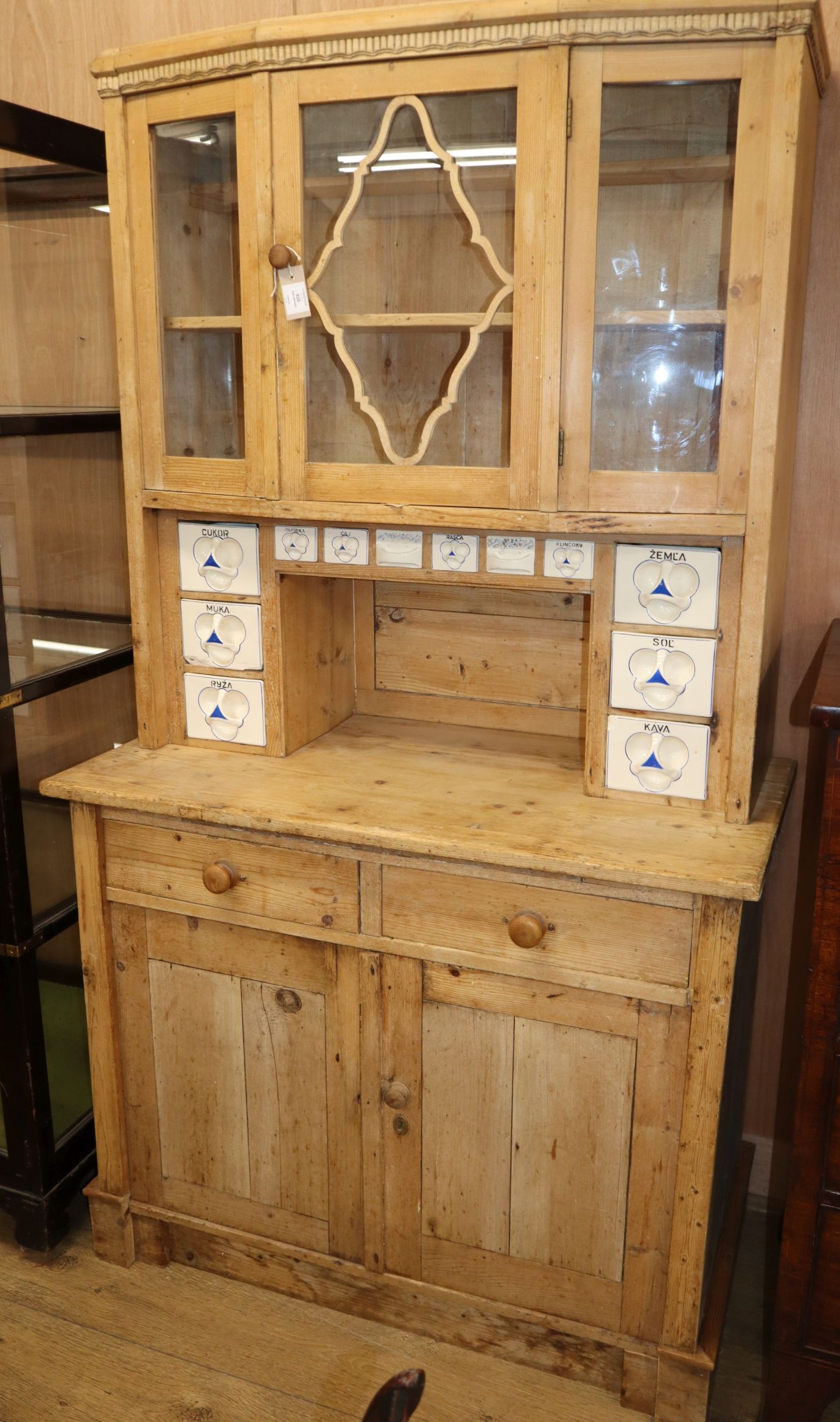 A 19th century pine dresser W.108cm