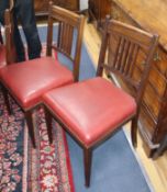 A set of six Sheraton style mahogany dining chairs