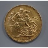 A Victoria 1886 gold full sovereign.