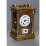 A Charles Frodsham retailed eight day hour repeating carriage clock