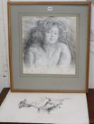 Albert de Belleroche (1864-1944), two lithographs, Femme au Cheveaux Defaits (Paris 1904), signed,