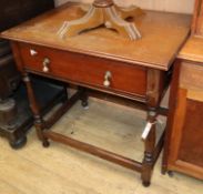 A mahogany single drawer side table W.82cm