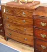 A Regency mahogany bow front chest W.91cm