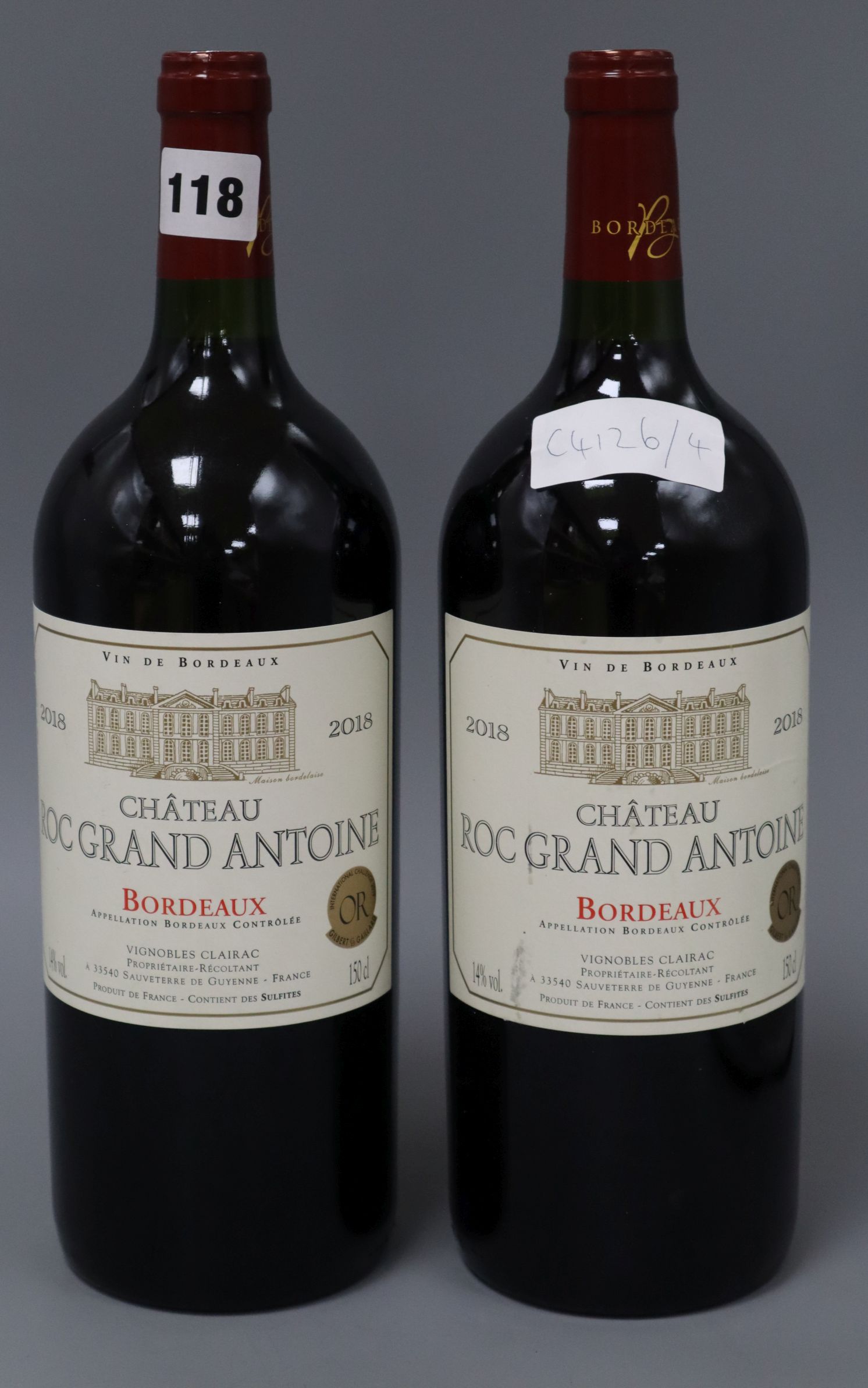 Two magnums of Chateau Roc Grand Antoine 2018