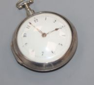 Frederick Standing, a George III silver pair-cased key-wind pocket watch.