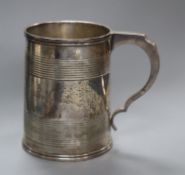 A George IV reeded silver christening mug, William Bateman, London, 1822, 95mm, 6.5 oz.